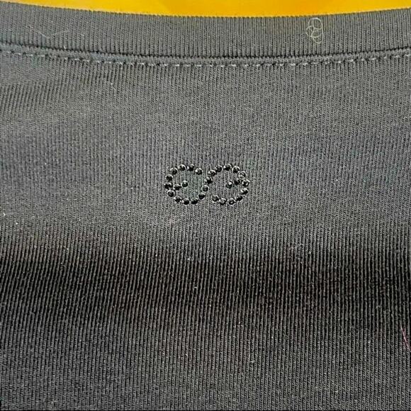 Escada Black Embellished Shoulder T-Shirt Small - Picture 7 of 8